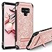 BENTOBEN Glitter Protective Case with Kickstand for Samsung Galaxy Note 9 Rose Gold/Pink