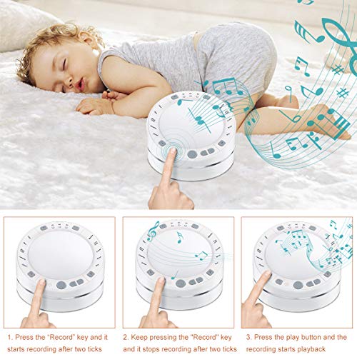 LED Light Baby Sleep White Noise Sound Machine with Headphone Jack Auto-Off Timer and Sound Recording,Sleep and Sound Therapy Soothing Sounds for Baby Adult Travel Home Office - Thumbnail 2