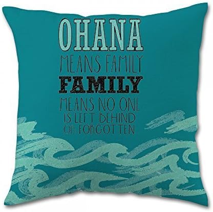 Ohana Means Family Pillow Cases (18x18 Inch One Side) by LZ PILLOW
