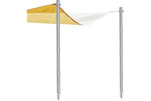 TOCRETOARE Shade Sail Poles 12 FT, Heavy Duty Sun Sail Poles for Sun Shades Outdoor, with Adjustable D-Clamps, 2.36" Diameter Screw-in Shade Sail Pole Kit for Outdoor, Garden, Backyard, 2 Packs