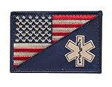 Patch Squad Men's USA Flag/ EMT Caduceus Morale Patch (Distress EMT)