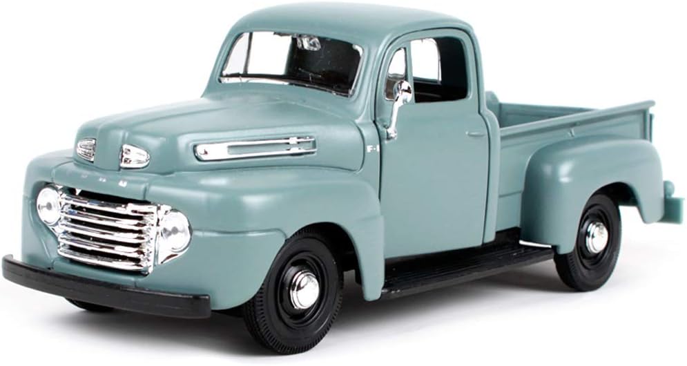 Qivor Car Die-Cast Model 1/25 Ford F-1 Vintage Pickup Car Alloy Simulation Car Model, Mini Toy Car (Color : Blue)