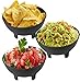 Salsa Chip and Dip Snack Bowls 3-Pack or 6-Pack by bogo Brands (Black, 6)
