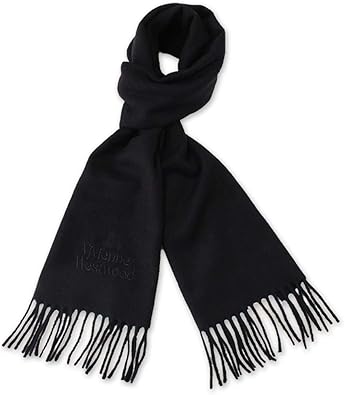 Amazon ヴィヴィアンウエストウッド Vivienne Westwood マフラー メンズ レディース ブランド ヴィヴィアン マフラー 同色刺繍 ブラック Vivienne Westwood ヴィヴィアンウエストウッド シューズ バッグ