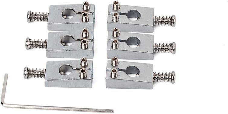 Alnicov 6 PCS For Electric Guitar Bridge Saddles Replacement Tremole Saddles Nickel - Image 3