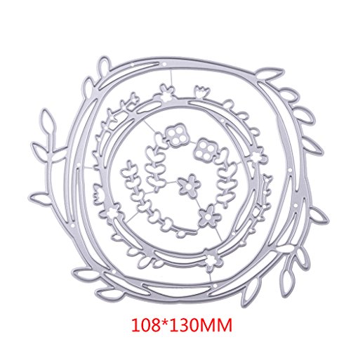 Feamos Wreath Cutting Dies Creative Cards Making and Papercrafting for DIY Carbon Steel Silver Christmas Festival Gift