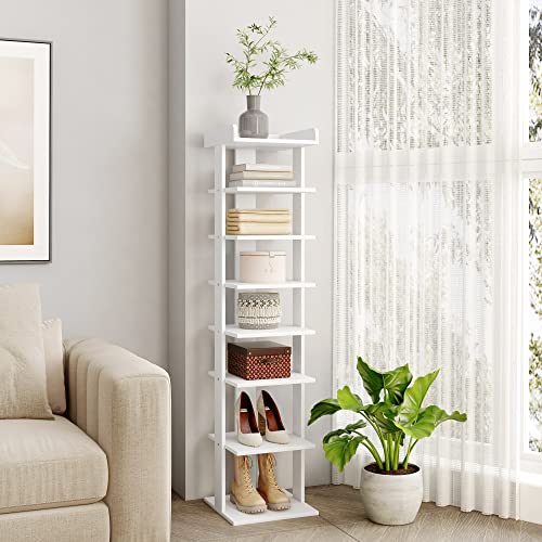 HOME BI 7 Tiers Vertical Shoe Rack, Tall Narrow Shoe Orgenizer,Skinny