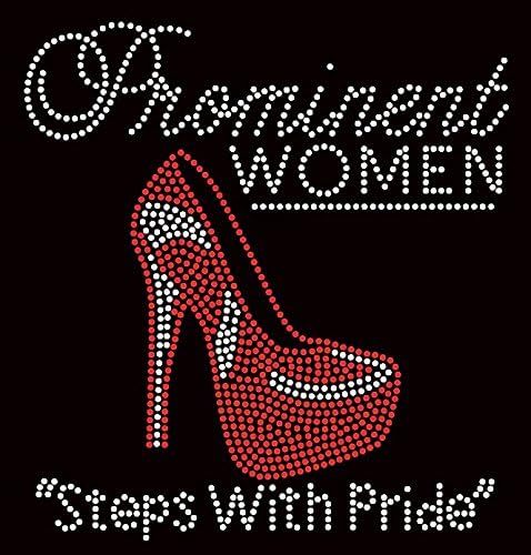 Prominent Women Steps with Pride Heel Stiletto RED Rhinestone Transfer