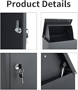 iropro Wall Mounted Parcel Drop Box Black Lockable Weatherproof Medium view 5