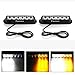Favson 6 LED Strobe Lights for Trucks Cars Van with Super Bright White&Yellow Emergency Flasher(4 pcs) (2pcs)