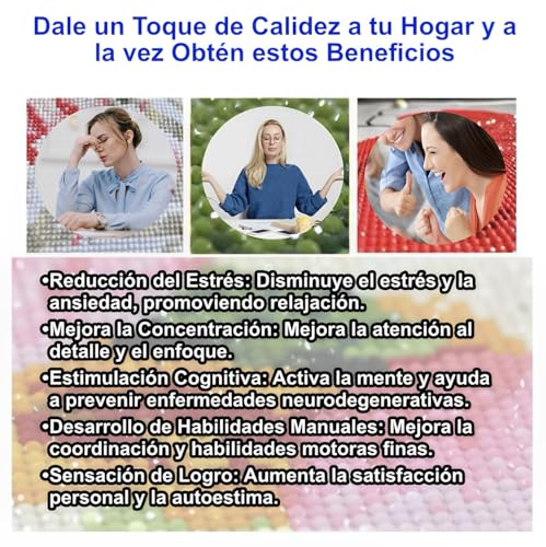 Zinker 5D Diamond Painting Kit Pintura De Diamantes Redondo De 35cm X 35cm Impresión HD Incluye todos los Aditamentos Necesarios Modelo Noche Estrellada Snoopy