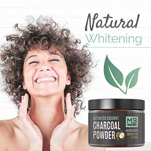 M3 Naturals Activated Charcoal Powder Infused with Coconut Oil Safe