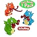 Schylling Curly Pop Dragons Blue, Green & Orange Complete Gift Set Party Bundle - 3 Pack