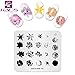 KADS 7 Pcs Nail Art Stamping Plates Flower Butterfly Ocean Star Print Manicure Templates with Stamper
