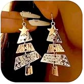 Christmas Tree Earrings for Women Metal Splicing Christmas Earrings Xmas Earrings for Women Holiday Jewelry