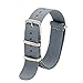 KDM NATO Strap Pack of 2-20mm 22mm Premium Ballistic Nylon Watch Bands with Stainless Steel Buckle (Black+Smoke Grey, 22mm)