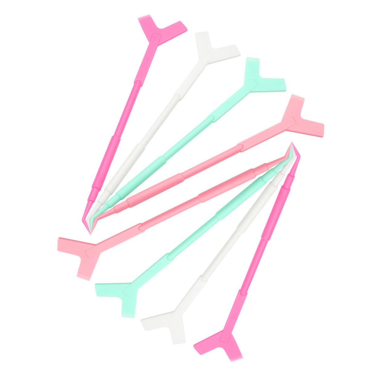 60Pcs Y-Shaped Eyelash Lifting Brushes Practical Eyelash Grafting Tool for Salon and Home Use Curling and Perming Sticks