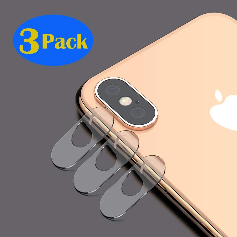 LINKES iPhone Xs MAX Camera Lens Protector [3 Pack] XS Camera Protector Upgrade Flexible Glass Film，not Easy to Break (3 Pack), X/XS/XS MAX
