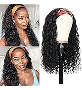 Headband Wig Human Hair Water Wave for Black Women None Lace Front Wigs Brazilian Virgin Hair Wet...