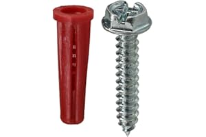 L.H. Dottie K6HX Anchor Kit, Hex/Phillips/Slotted, 10 by 1-Inch Length Screw, 22 Anchor, Red