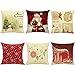 Hoomall Christmas Pillow Covers 18x18 Set of 6-Cartoon Decorative Christmas Throw Pillow Covers for Home Decor-Xmas Snowman Pillow Covers Without Core