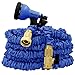 IBeaty Lightweight 150ft Expandable Garden Hose Magic Flexible Water Hose with 3/4Inch Solid Brass Ends 8 Position Spray Nozzle Blue