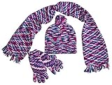 N'Ice Caps Big Kids Teens Unisex Multi Color Digital Print Knitted Hat/Scarf/Glove Set