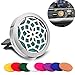 AblerV Car Air Freshener Perfume Essential Oil Diffuser - Lucky of Flower 38mm Stainless Steel Locket with Vent Clip For Aromatherapy,8 Coloful Refill Pads