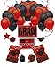 Congrats Grad 38pc Decoration Graduation Pack - School Colors Red Black