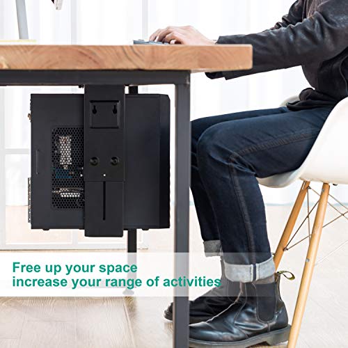 EleTab Adjustable Under Desk Computer Mount Wall PC Mount Computer Case