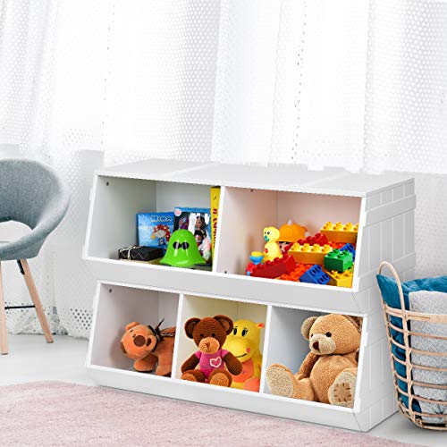 Giantex Kids Toy Storage Bins Children Collection Shelf MultiBin