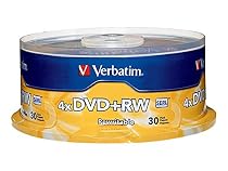 Verbatim 4.7GB 1x- 4x ReWritable Disc DVD plus RW, 30 Disc Spindle 94834