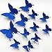 V-Time 3D Royal Blue Butterfly Wall Stickers 24 pcs Removable Mural Stickers Wall Stickers Decal for Home and Room Decoration Kids Room Bedroom Decor Living Room Sticker (Dark Blue)