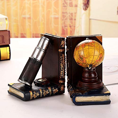 MQW American Style Resin Globe Instrument Bookend Magazine Shelf Living Room TV Cabinet Bedroom Hotel Cafe Bookstore Desktop Decoration 26 9 15CM Delicate and Beautiful