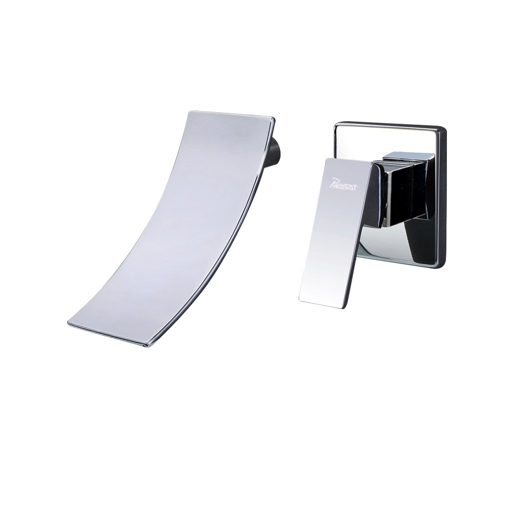Wall Mounted Basin Taps Waterfall BasinTap 2 Hole Wall Mounted Basin Taps, Chrome PHASAT JH088