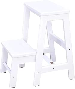 Cesto sucio Taburete Escalera Taburete de Madera 2 Nivel Paso Cocina