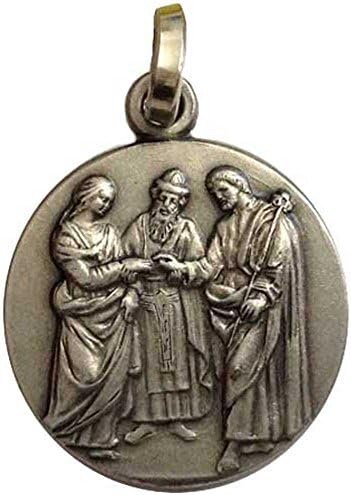 925 Sterling Silver The Marriage of Saint Mary and Saint Joseph - The Patron Saints Medals