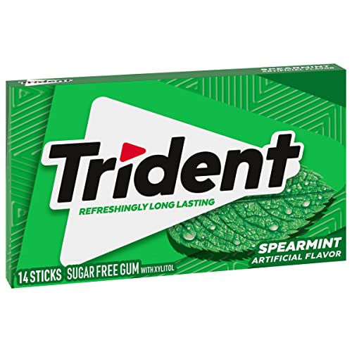 TRIDENT SPEARMINT SUGAR-FREE CHEWING GUM, 14 PIECES (PACK OF 1)