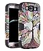 SKYLMW Galaxy S3 Case,S3 Case, [Shock Absorption] 3 in 1 Hybrid Heavy Duty Anti-Scratches Armor High Impact Resistant Bumper Full-Body Protective Case Cover for Samsung Galaxy S3 III i9300,Tree Black
