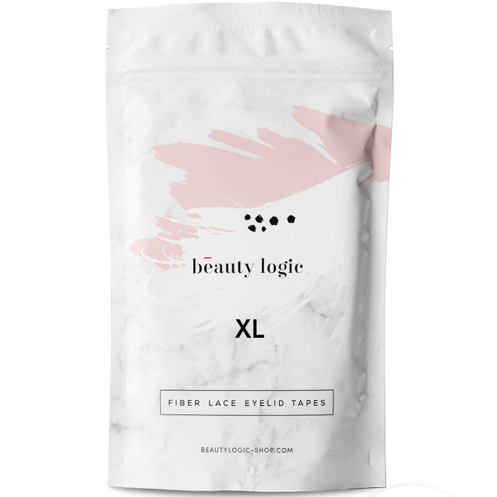 Beauty Logic USA Ultra Invisible Blends Into Skin Fiber Lace Eyelid Lift Kit 120pcs - No Glare | Non Surgical | Instant Eyelid Lifting For Hooded Droopy Uneven Mono-Eyelids Latex Free Adhesive XLarge