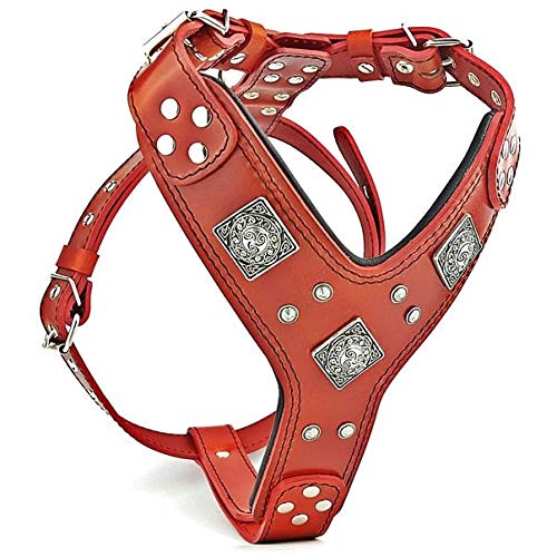 Bestia EROS Red big dogs leather harness. Padded. Handmade in Europe!