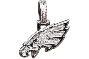 GLD Officially licensed NFL Sports Team Logo Pendant - Gold Plated Iced Out Football Necklace Charm