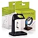 A'O Apple Watch Charging Dock Compatible with Apple Watch Charger, iWatch Holder Stand for Smart Watches Series 38/42mm. Silver Black Color Station, Cable not Included. Antislip Platform.