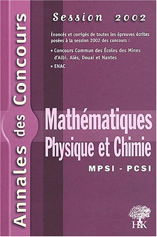 Mathématiques, physique et chimie, MPSI, PCSI