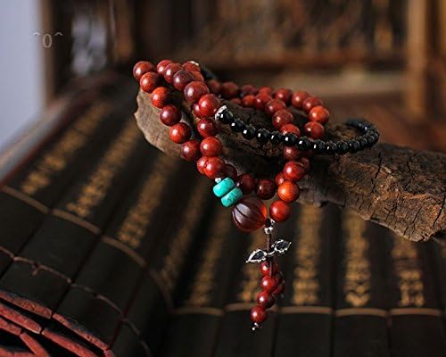 High quality original handmade black pear Buddha beads bracelet 925 sterling silver Pharaoh glass ornaments