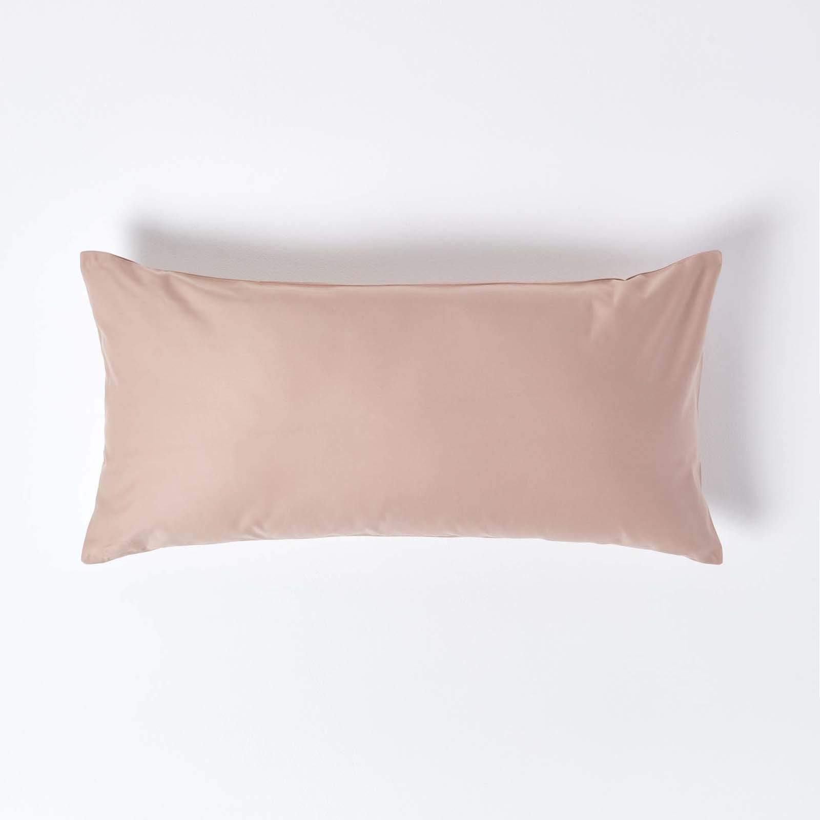 HOMESCAPES 1000 Thread Count Egyptian Cotton Beige 40 x 80 cm Pillowcase Euro Size Luxury Pillow Case