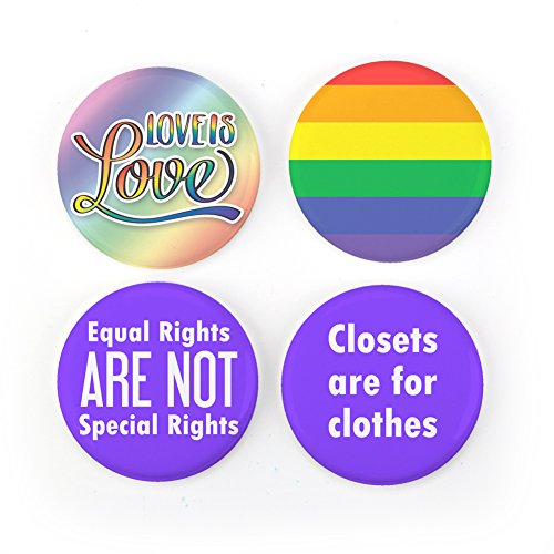 Buttonsmith Love Is Love 1.25" 4-Button set - Made in USA
