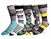 Mens 5 Pack Crew / Dress Socks - Versatile For Any Occasion By VYBE Size (9-13)