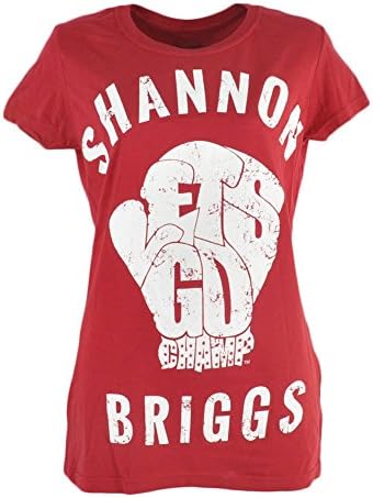 Shannon Briggs The Cannon Lets Go Champ Womens Red Distressed Tshirt Tee Medium