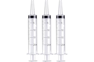 Haimai 20ml Syringe, for Scientific Labs, Feeding Pets, Liquid Measurement and Dispensing, 3 Pack